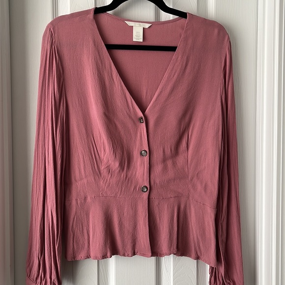 H&M Vneck Blouse with peplum - Picture 2 of 3